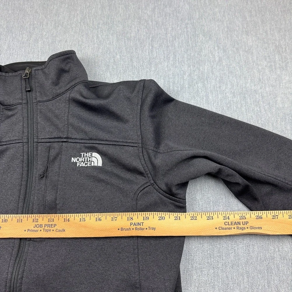 The North Face Jacket Mens Large Gray Full Zip Fleece Hiking Outdoor Mock Neck